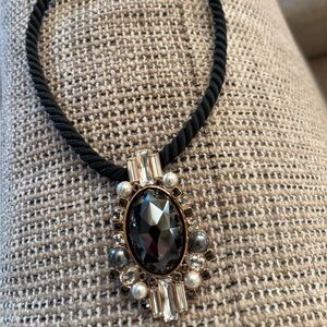 Elegant Black and Gold Pendant Necklace by Swarovski